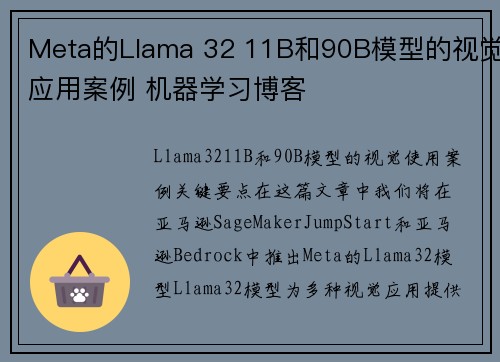 Meta的Llama 32 11B和90B模型的视觉应用案例 机器学习博客